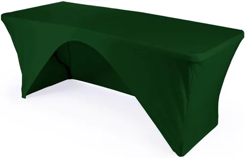 Vista 3 de LA Linen Mantel de elastano con respaldo abierto para mesa rectangular de 6 pies, 72 x 30 x 30 pulgadas, color negro