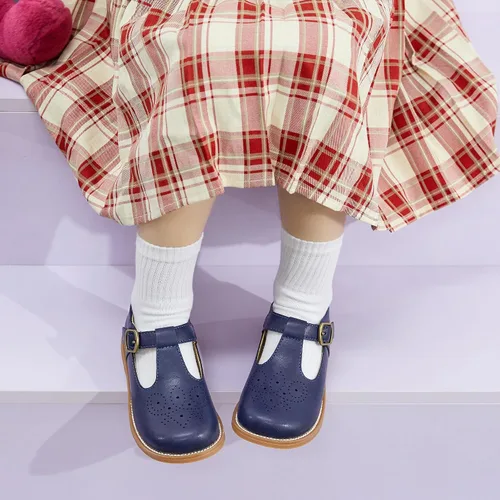 Vista 2 de Otter MOMO Vestido de uniforme escolar con tirantes en T para niña Mary Jane Flat