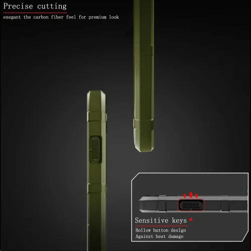 Vista 5 de Para iPhone 11 Caso, (Rugged Shield Series) TPU Funda Protectora Táctica Gruesa De Armadura Sólida Para IPhone 11 (6.1 Pulgadas) - Verde Ejército