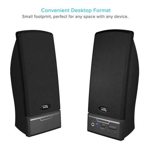 Vista 2 de Cyber Acoustics CA-2014USB 2.0 Multimedia Desktop Computadora Altavoces, Compatible con Dispositivos USB C o A, Adaptador Incluido