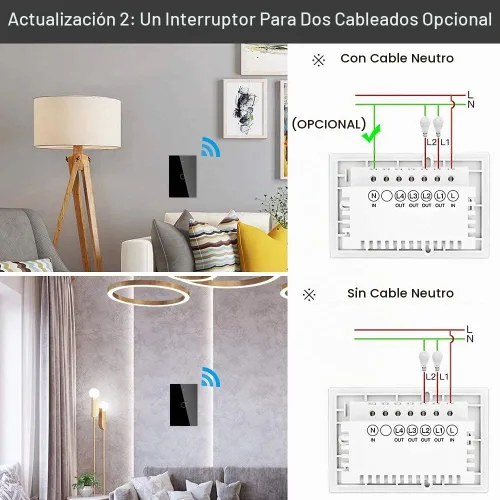 Vista 3 de MOES ZigBee Smart Switch 1 Gang, requiere MOES ZigBee Hub, no neutro, negro Interruptor de luz táctil sin condensador, Smart Life Tuya Control