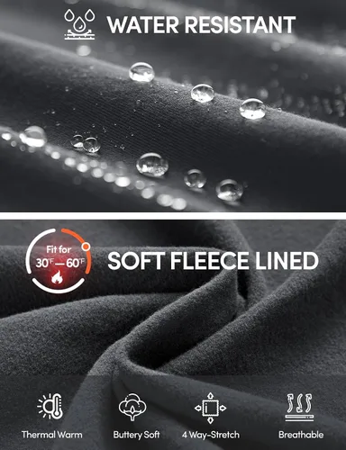 Vista 3 de IUGA Pantalones con forro polar para mujer, resistentes al agua, pantalones de senderismo para invierno, leggings acampanados con bolsillos, corte