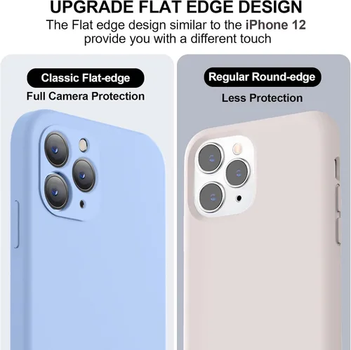 Vista 3 de Vooii Funda compatible con iPhone 11 Pro, silicona líquida mejorada con bordes planos, protección de cámara, forro de microfibra antiarañazos suave