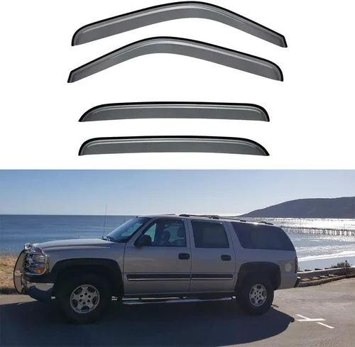 Vista 10 de 94515 Deflectores de viento para ventana Chevy Silverado/GMC Sierra 1500/2500HD/3500HD Crew Cab y Yukon XL/Suburban/Avalanche, protectores de lluvia