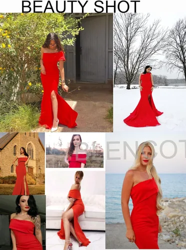 Vista 4 de BLENCOT Vestidos de fiesta con hombros descubiertos para mujer vestido largo de fiesta de una manga con abertura vestido largo de cóctel de noche