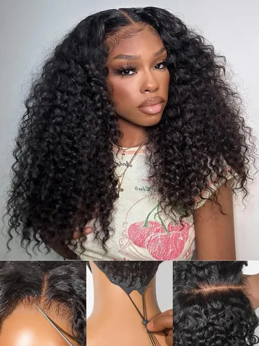 Vista 23 de LUVME HAIR Pelucas de cabello humano rizado sin pegamento de 6 pulgadas, precortadas, indetectable, HD, encaje Bob, peluca corta y rizada con ondas