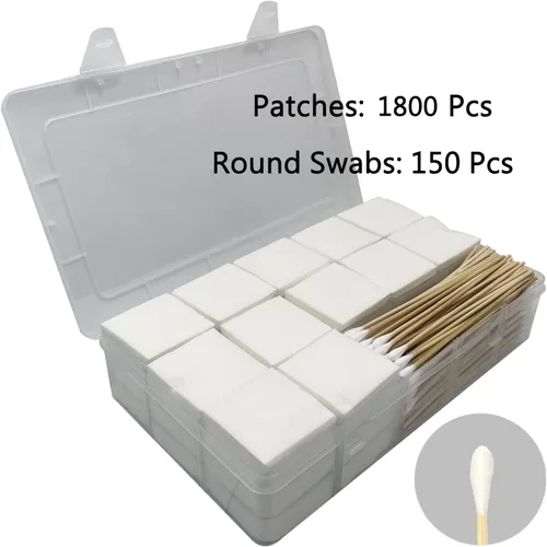 Vista 9 de Parches cuadrados de limpieza de pistolas de 2 x 2 pulgadas y hisopos de limpieza de bambú de 6 pulgadas de largo para kit de mantenimiento