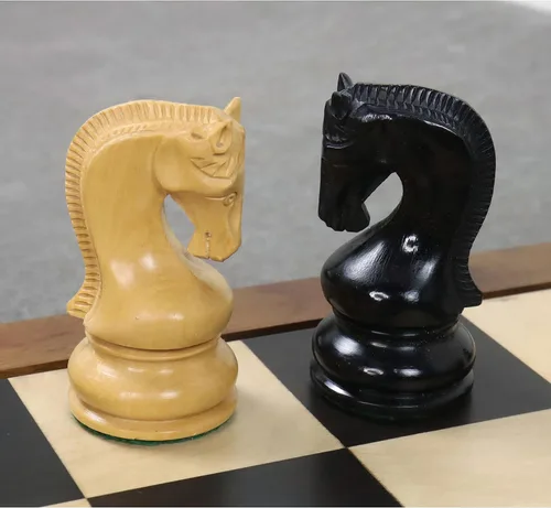 Vista 6 de Royal Chess Mall - Juego de piezas de ajedrez Leningrado Staunton - Boj ebonizado - Rey de 4