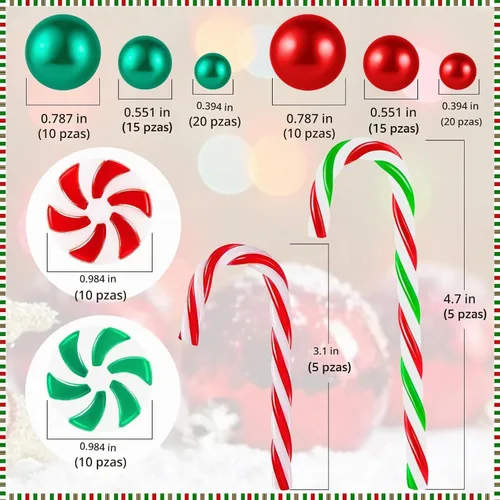 Vista 2 de 120 piezas de relleno de jarrón de Navidad, cuentas flotantes para decoración de jarrones