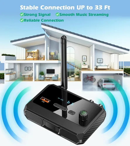 Vista 5 de KAIY Receptor Bluetooth 5.4 para estéreo casero, baja latencia óptica