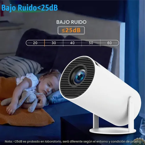 Vista 9 de HY300 PRO - Mini proyector 4K con WiFi y Bluetooth, proyector portátil 4K 1080P, proyector inteligente con Android 11.0 WiFi6 BT5.0 Corrección