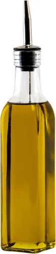 Vista 2 de Winco Botella de aceite/vinagre con parte superior, 8 onzas, transparente, mediana