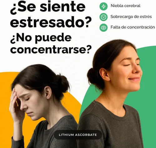 Vista 2 de Suplemento de litio de baja dosis de 1 mg - Calma y enfoque sin somnolencia - Tabletas de ascorbato de litio de disolución rápida con vitamina C