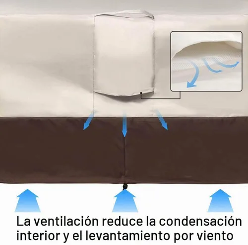 Vista 7 de Vailge Funda Rectangular para Mesa de Centro - Fundas para Muebles de Patio al Aire Libre con Asas Acolchadas y Cordón de Dobladillo Duradero beige