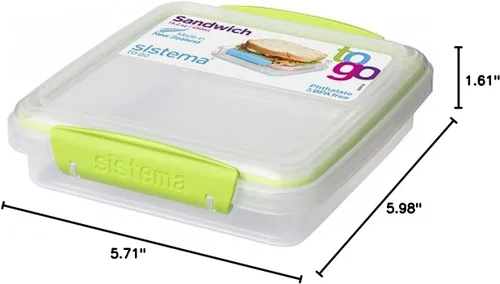 Vista 3 de Sistema Caja para sándwich de 450ml para llevar, una caja (los colores pueden variar)