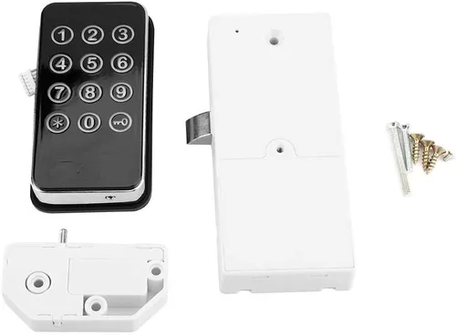 Vista 7 de Cerradura de combinación de código de dígitos para gabinete sin llave, kit de cerradura electrónica para cajas de herramientas de gabinete de puerta