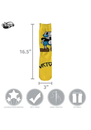 Vista 7 de Calcetas Cortas Cuphead Mugman Victory! Multicolor