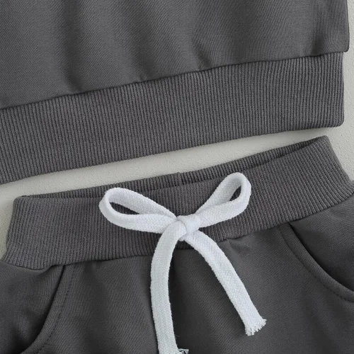 Vista 5 de Ayalinggo Conjunto de sudadera con cuello redondo y bloques de color para bebé y niño pequeño