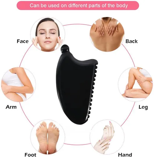 Vista 3 de Gua Sha Masajeador facial Gua Sha Bian Gua Sha Piedra Facial Cuerpo Linfático Drenaje Masajeador Wildling Guasha Herramienta Escultor Cara