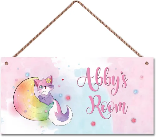 Vista 14 de Letreros personalizados de animales de dibujos animados para la cueva de hombrecito, letrero de gatos lindos, letrero personalizado para habitación