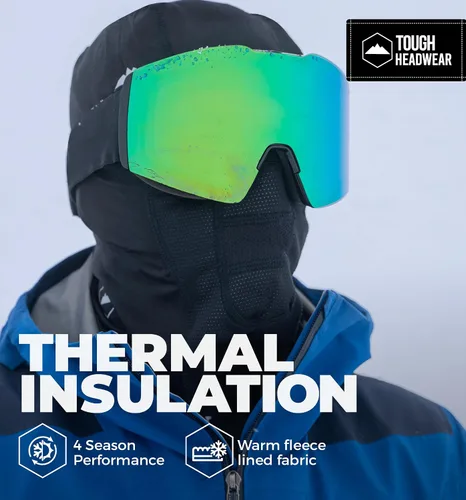 Vista 4 de Pasamontañas con máscara de esquí - Máscara facial de invierno para hombres y mujeres - Equipo para climas fríos para esquí, snowboard y motocicleta