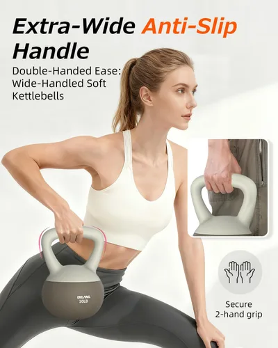 Vista 5 de Soft Kettlebell, Safe Strength Training Kettle bell, Cushioned Impact-Resistant Base and Anti-Slip Grip Weight, Kettlebells Set for Home Workouts