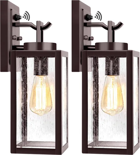 Vista 12 de Luz exterior con sensor de movimiento – Lámpara de pared avanzada del atardecer al amanecer, lámpara de porche impermeable, montaje de pared