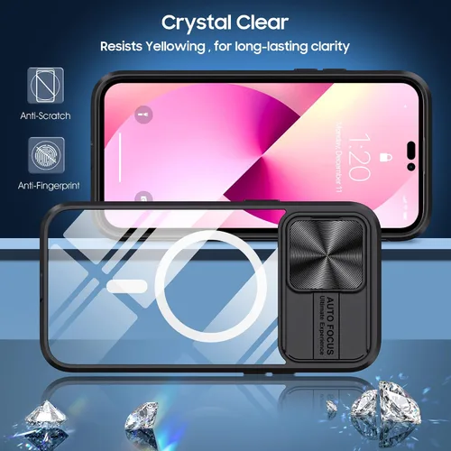 Vista 2 de Funda para iPhone 11 Pro Max compatible con Magsafe con cubierta de cámara deslizante, grado militar, resistente a los golpes, resistente