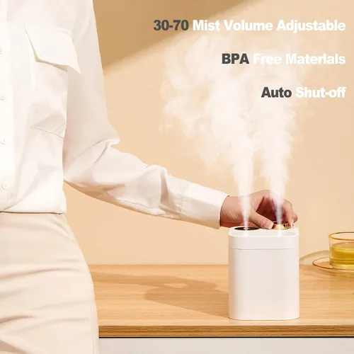 Vista 5 de Humidificador portátil inalámbrico para plantas, 27.1 fl oz, funciona con pilas, pequeños humidificadores de niebla fría para hasta 8 horas