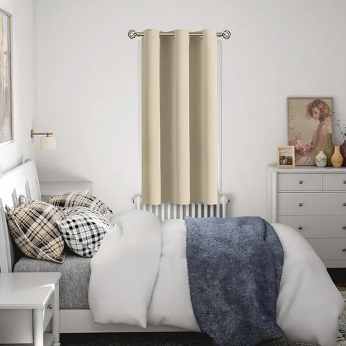 Vista 114 de BGment Cortina Oscurecedora para Puerta Corredera, Cortina Divisoria Opaca Ancha para Sala de Estar de 84 Pulgadas de Largo, Cortina Térmica de Rosa