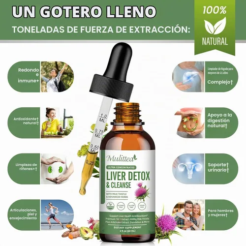 Vista 4 de Salud hepática y gotas de drenaje linfático con cardo mariano y alcachofa