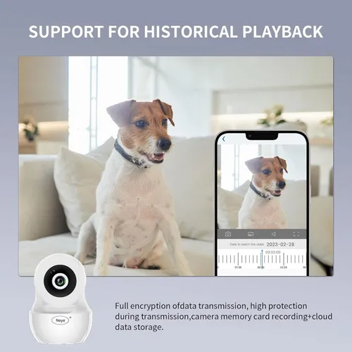 Vista 6 de N_EYE Cámara de seguridad WiFi para el hogar, monitor de bebé, cámara IP inalámbrica con visión nocturna, almacenamiento en la nube de audio
