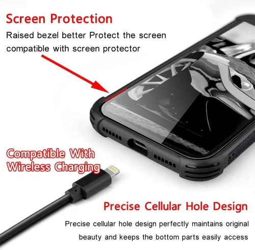 Vista 7 de Funda compatible con iPhone X/Xs, TPU suave, transparente, a prueba de golpes, funda protectora transparente para iPhone X/XS, alpaca