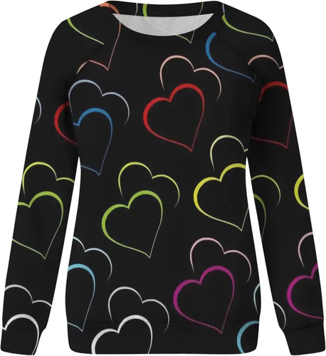 Vista 73 de Sudadera de manga larga con estampado de leopardo y corazón para mujer, para el día de San Valentín, sin botones, para niñas, regalos