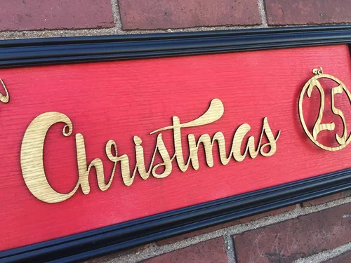 Vista 6 de Countdown to Christmas Wall Decor Sign Advent Calendar