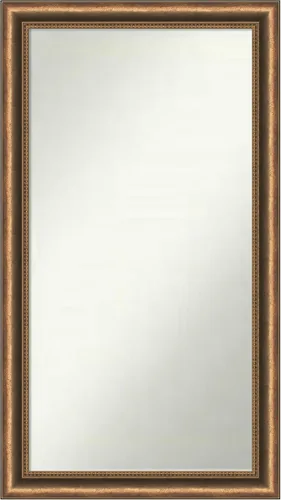 Vista 244 de Amanti Art Espejo de baño de bronce para sobre fregadero, 24 x 24 pulgadas, espejo de tocador cuadrado estrecho de bronce Manhattan, marco de madera