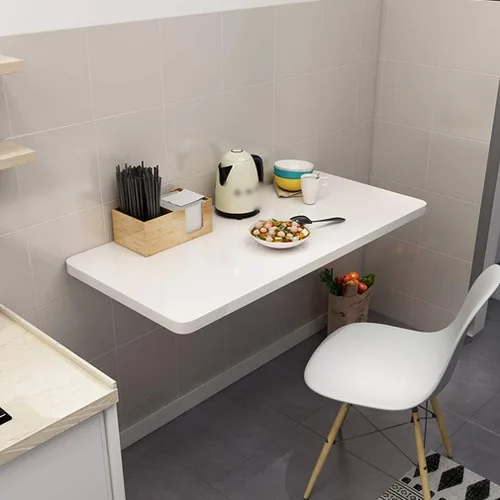 Vista 6 de Mesa de pared plegable consola de cocina mesa de comedor, mesas de barra multifunción, escritorio de computadora flotante, mesa de aprendizaje