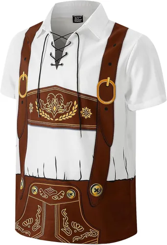 Vista 2 de LINOCOUTON Disfraz de Lederhosen del Oktoberfest bávaro para hombre