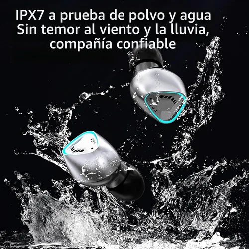 Vista 2 de Auriculares inalámbricos M45 con ENC, Bluetooth 5.3, IPX7 impermeables, batería de 120 horas de duración con micrófono integrado, compatibles