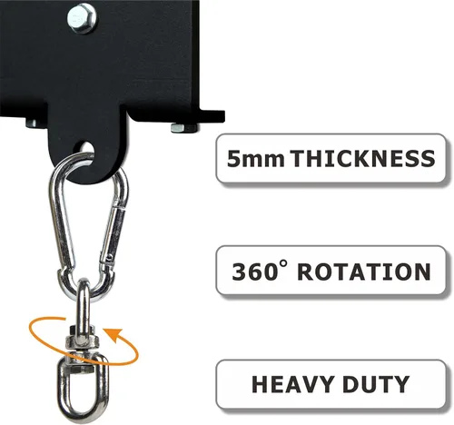 Vista 6 de Gancho de madera para saco de boxeo pesado, soporte para colgar bolsas de alta resistencia, rotación de 360°, gancho de vigas de madera para boxeo