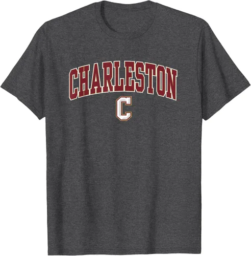 Vista 14 de Charleston Cougars Arch Over Logo - Camiseta con licencia oficial, Negro