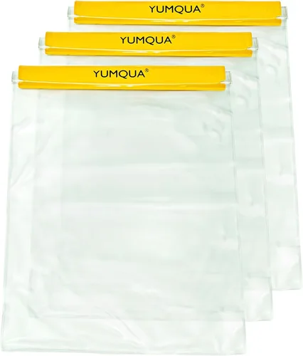 Vista 9 de YUMQUA Bolsas impermeables de gran tamaño, paquete de 3, soporte hermético transparente para documentos, mapa, cámara, teléfono celular, llave