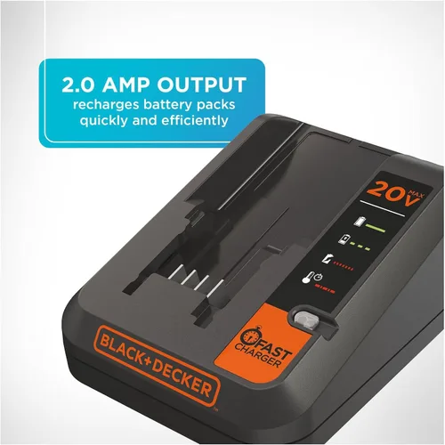 Vista 7 de [Usado] Cargador de litio Black & Decker BDCAC202B de 20 V 2 amperios.