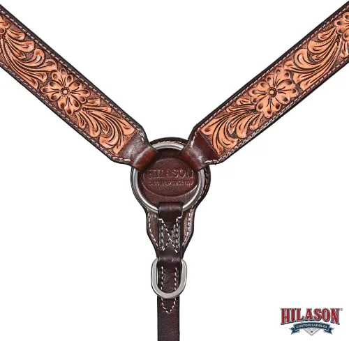 Vista 2 de HILASON Western Horse Headstall Breast Collar Set American Leather Floral Tack for Horses
