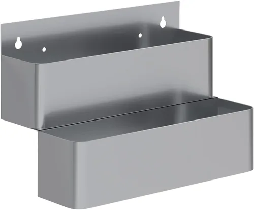 Vista 25 de AmGood 36 in. Rack de carril de velocidad de acero inoxidable de doble nivel para barras comerciales, NSF