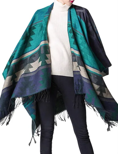 Vista 4 de xxxiticat Chal para mujer, diseño de cachemira, chal, poncho y bufanda