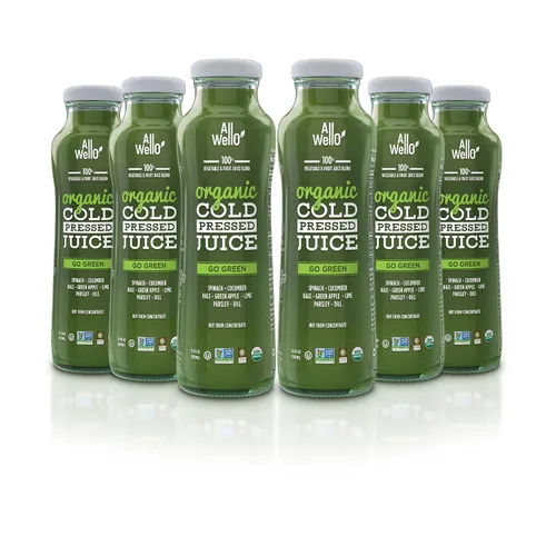 Vista 13 de ALLWELLO Bebidas orgánicas de jugo prensado en frío con frutas y verduras reales sin gluten, sin OMG, jugos saludables sin conservantes sin azúcar