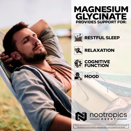 Vista 4 de Nootropics Depot Cápsulas de glicinato de magnesio 180 unidades Suplemento mineral Suplemento de magnesio Apoya la salud del corazón