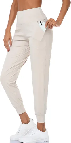 Vista 109 de Oalka - Pantalones deportivos para mujer, con cintura alta y bolsillos, para hacer deporte, yoga y entrenar