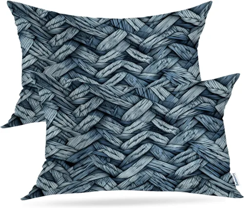 Vista 9 de Batmerry Fundas de almohada de bosque de arce otoñal, casas de sillas de madera, hojas amarillas, fundas de almohada decorativas, impresión digital